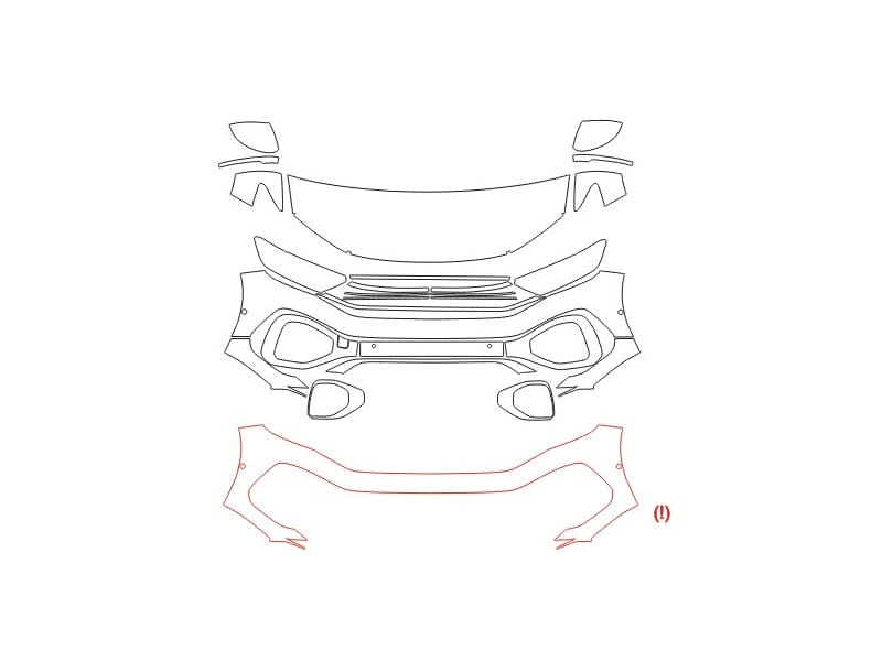 Formatki PPF do karoserii Volkswagen T-Roc (2023) R-Line – zestaw