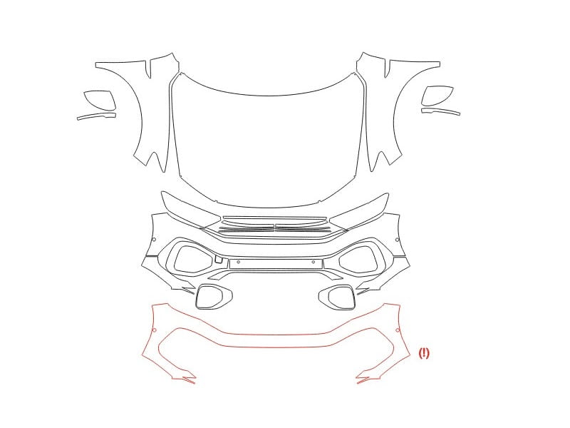 Formatki PPF do karoserii Volkswagen T-Roc (2023) R-Line – zestaw