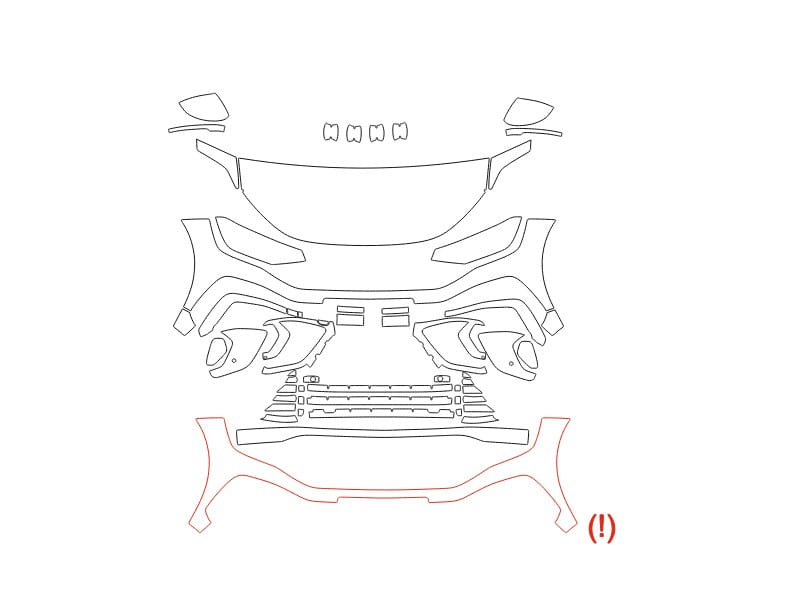 Formatki PPF do karoserii Volkswagen Taigo (2021) R-Line – zestaw