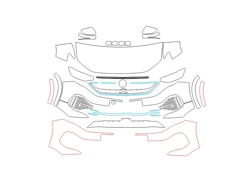 Formatki PPF do karoserii Volkswagen Tayron (2022) R-Line – zestaw