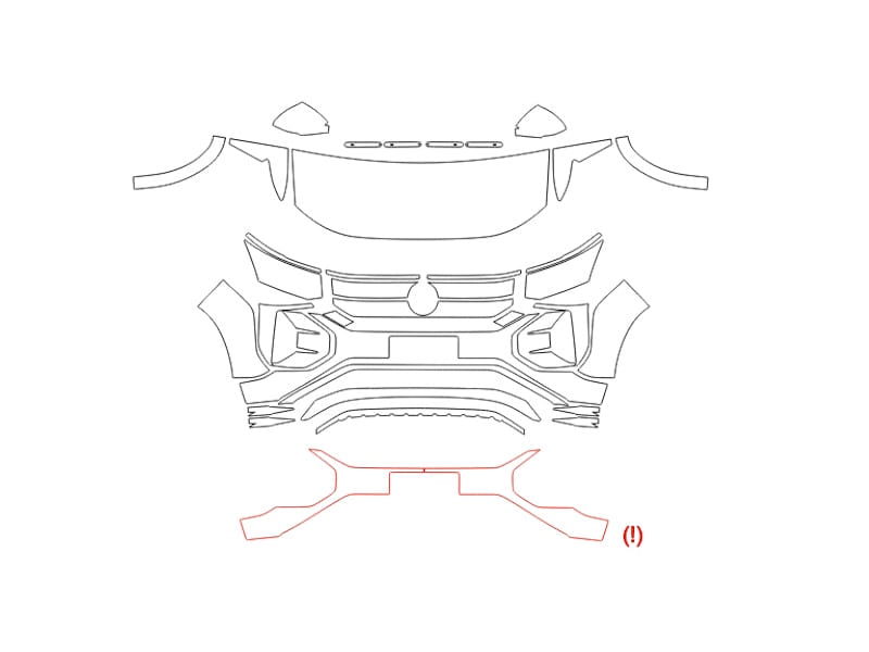 Formatki PPF do karoserii Volkswagen Teramont Pro (2025) R-Line (China) – zestaw