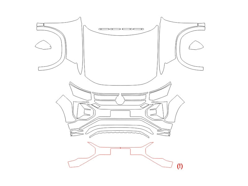 Formatki PPF do karoserii Volkswagen Teramont Pro (2025) R-Line (China) – zestaw