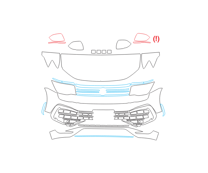 Formatki PPF do karoserii Volkswagen Teramont X 380 (2022) R-Line – zestaw