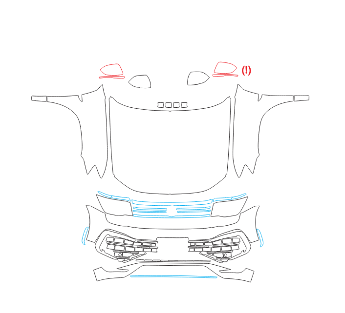 Formatki PPF do karoserii Volkswagen Teramont X 380 (2022) R-Line – zestaw