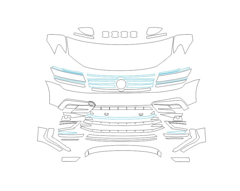 Formatki PPF do karoserii Volkswagen Tiguan (2017) R-Line – zestaw