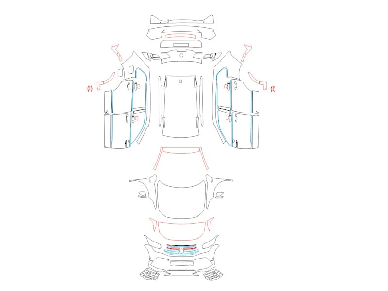 Formatki PPF do karoserii Volkswagen Tiguan (2020) R – zestaw