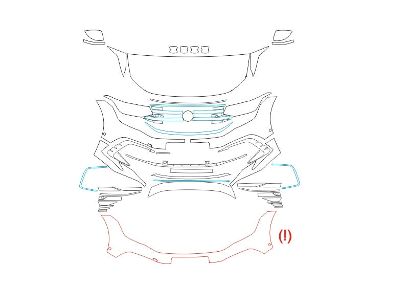 Formatki PPF do karoserii Volkswagen Tiguan (2020) R-Line – zestaw
