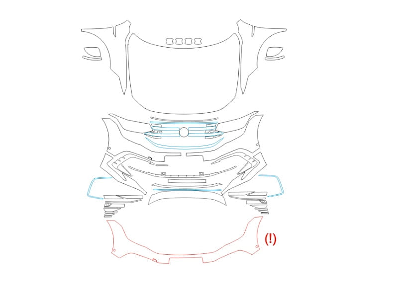 Formatki PPF do karoserii Volkswagen Tiguan (2020) R-Line – zestaw