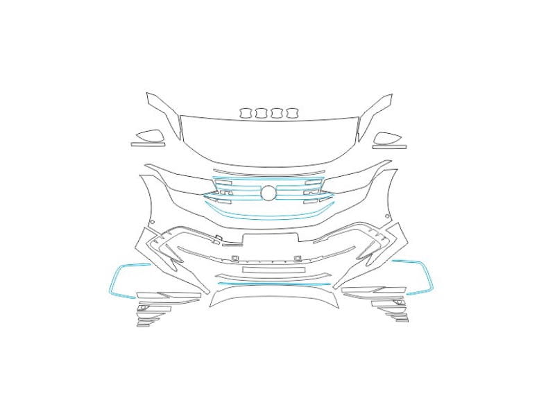 Formatki PPF do karoserii Volkswagen Tiguan (2020) R-Line Allspace – zestaw