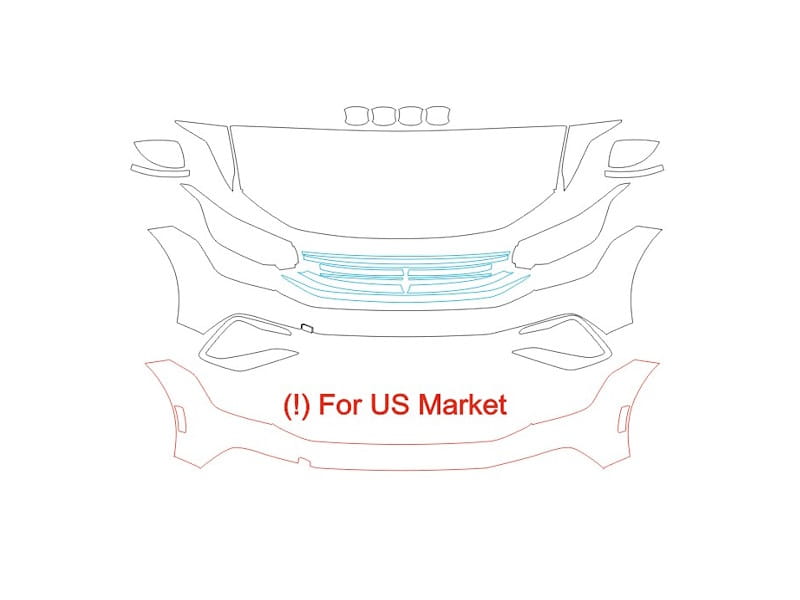 Formatki PPF do karoserii Volkswagen Tiguan (2022) S American version – zestaw