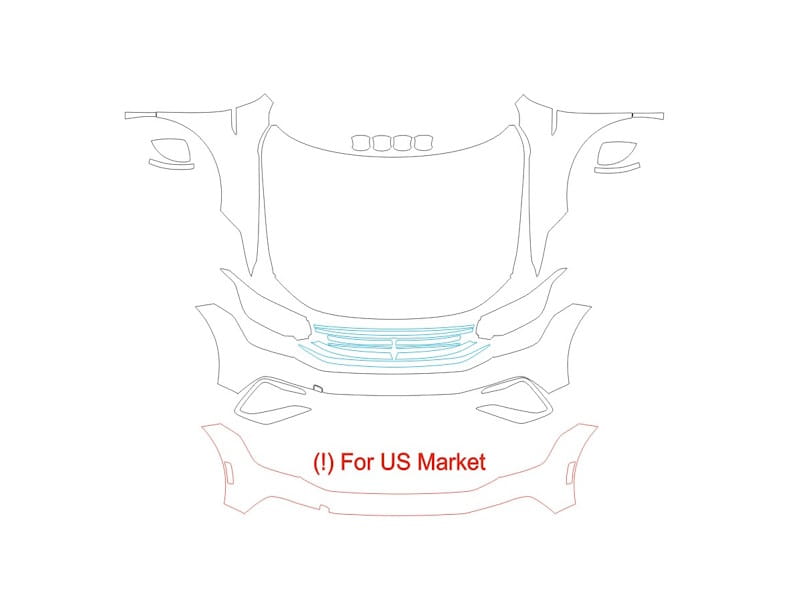 Formatki PPF do karoserii Volkswagen Tiguan (2022) S American version – zestaw
