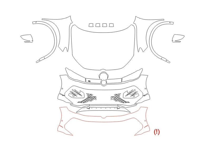 Formatki PPF do karoserii Volkswagen Tiguan (2024) R-Line – zestaw