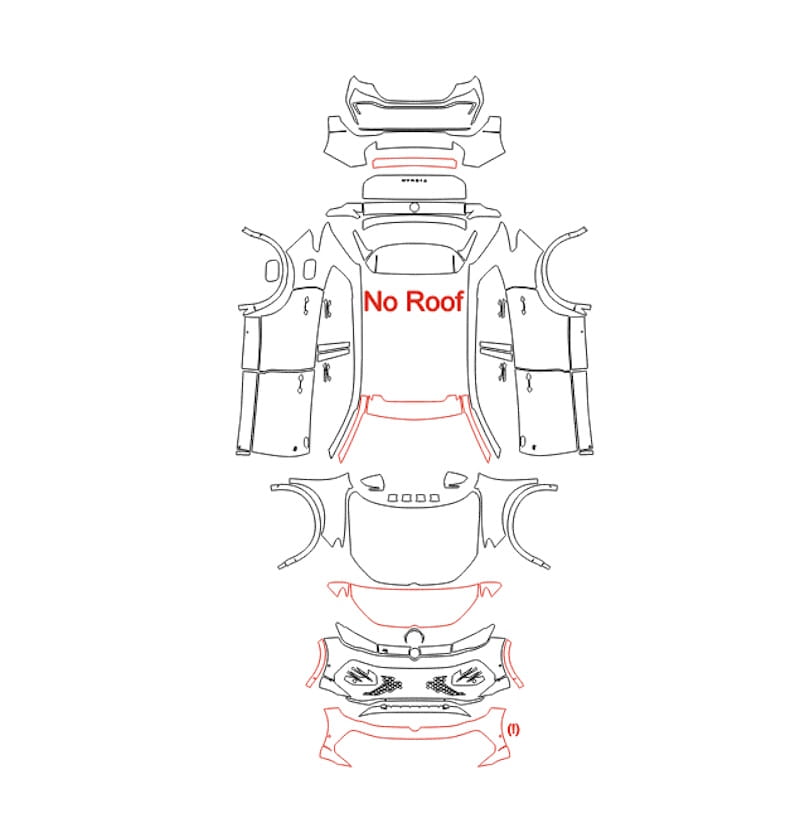 Formatki PPF do karoserii Volkswagen Tiguan (2024) R-Line – zestaw