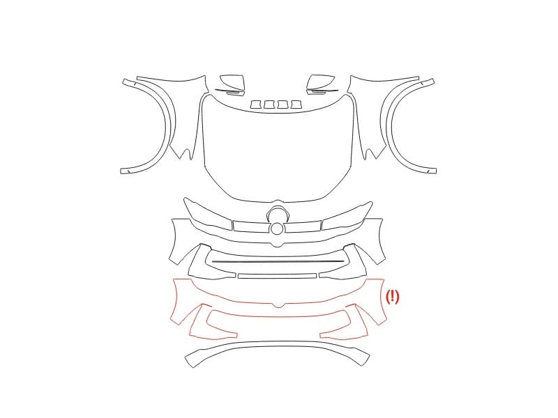 Formatki PPF do karoserii Volkswagen Tiguan L Pro (2024) China – zestaw