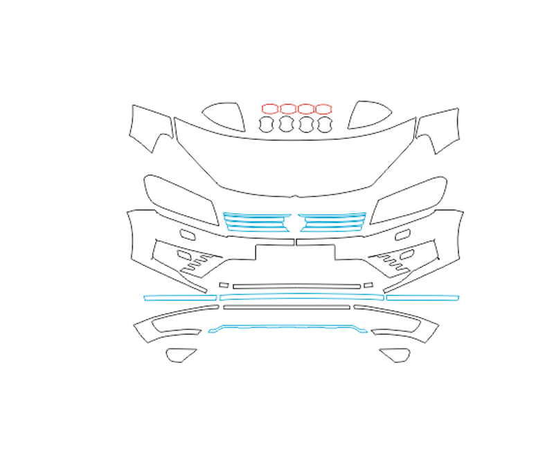 Formatki PPF do karoserii Volkswagen Touareg (2014) R-Line – zestaw