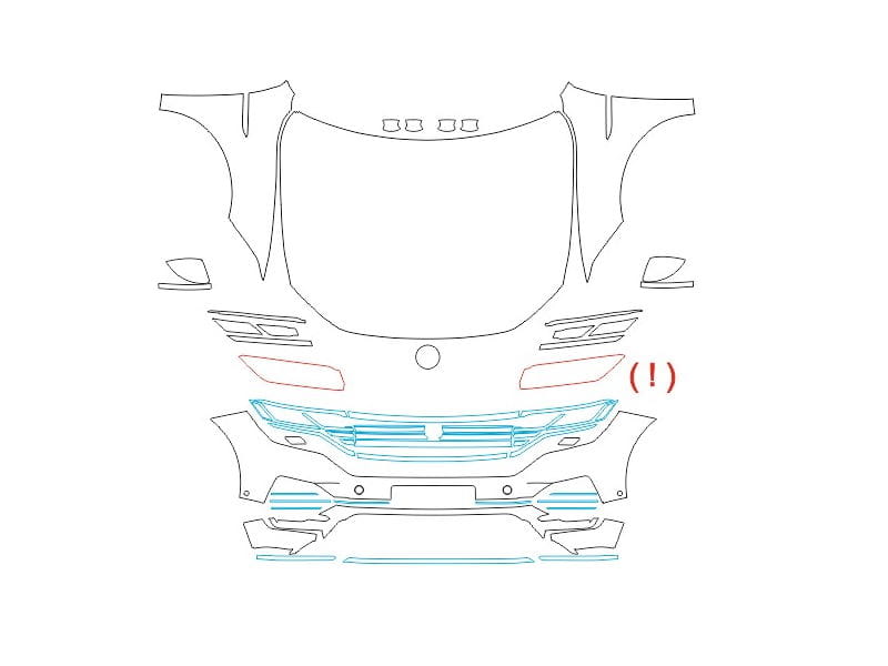 Formatki PPF do karoserii Volkswagen Touareg (2018) – zestaw