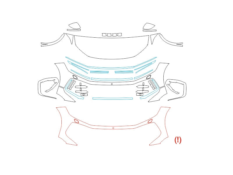 Formatki PPF do karoserii Volkswagen Touareg (2023) R-Line – zestaw