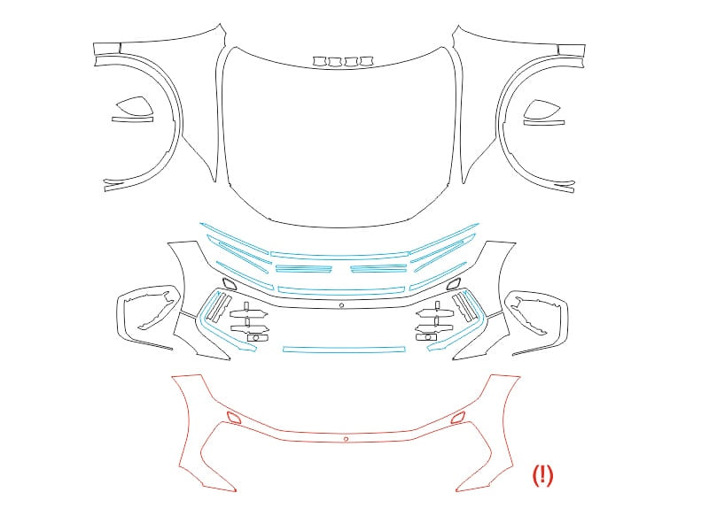 Formatki PPF do karoserii Volkswagen Touareg (2023) R-Line – zestaw