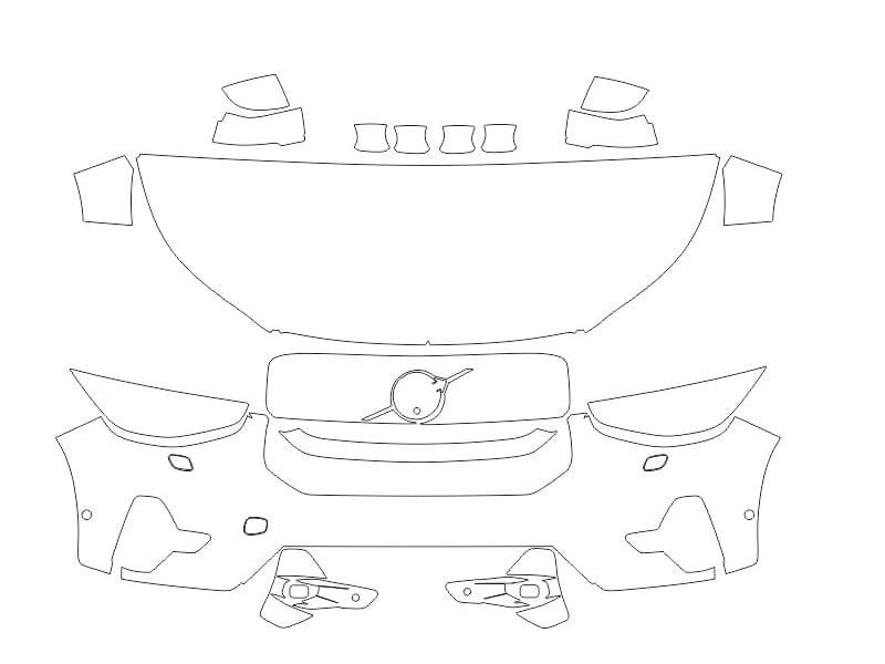 Formatki PPF do karoserii Volvo C40 (2022) Recharge – zestaw