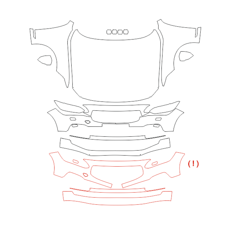 Formatki PPF do karoserii Volvo S90 (2020) – zestaw