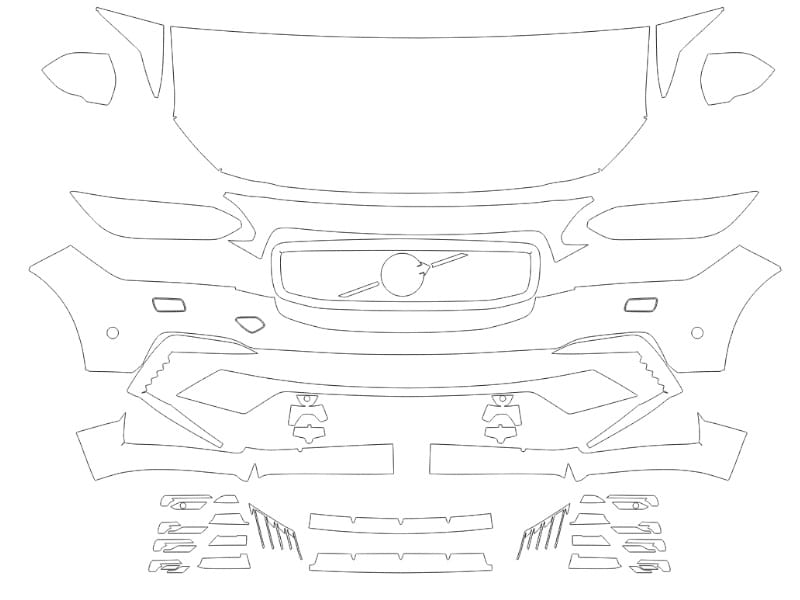 Formatki PPF do karoserii Volvo S90 (2021) R-Design – zestaw