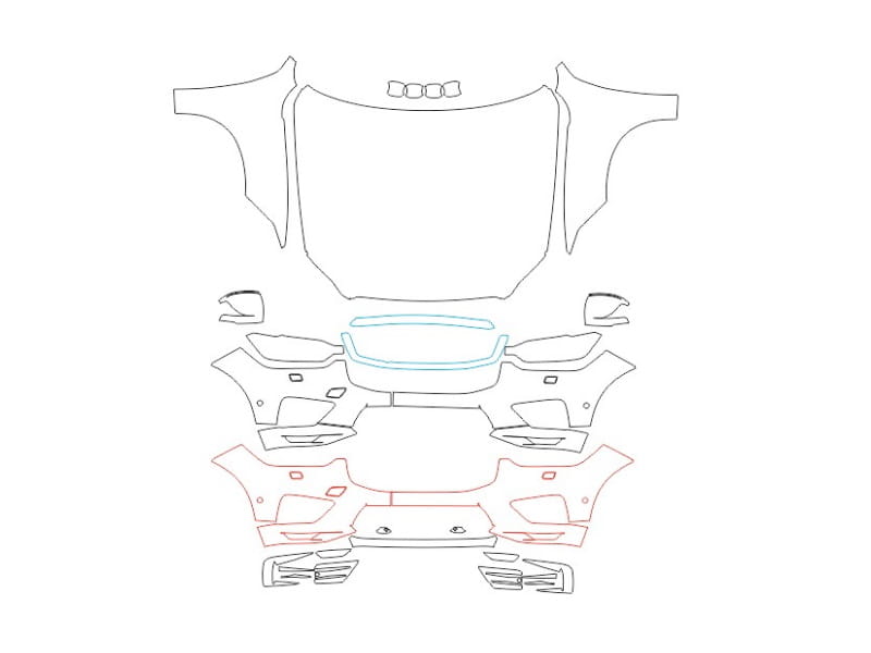 Formatki PPF do karoserii Volvo XC60 (2017) R-Design – zestaw