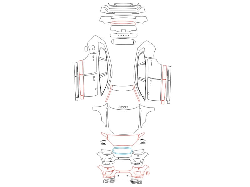 Formatki PPF do karoserii Volvo XC60 (2017) R-Design – zestaw