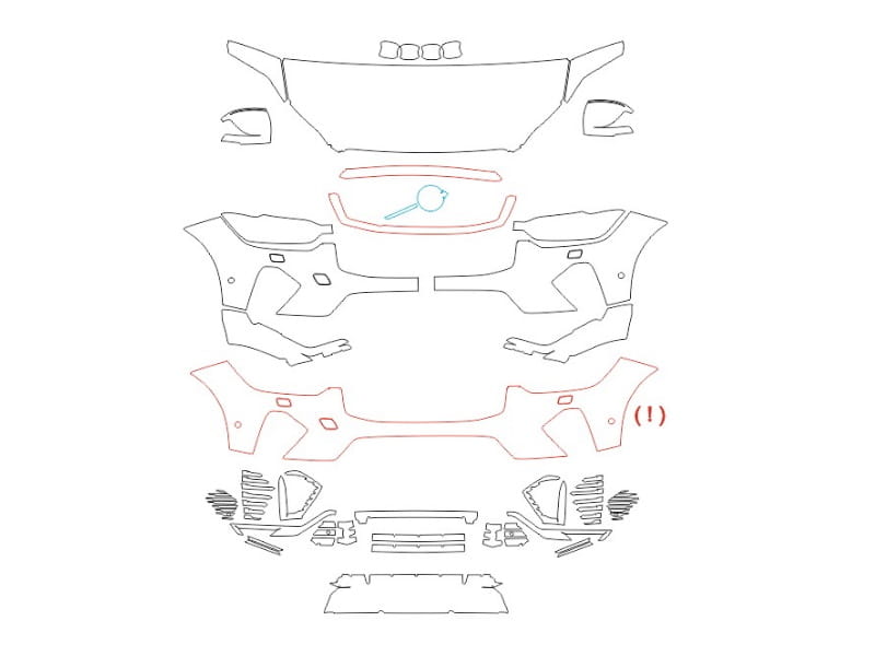 Formatki PPF do karoserii Volvo XC60 (2021) R-Design – zestaw
