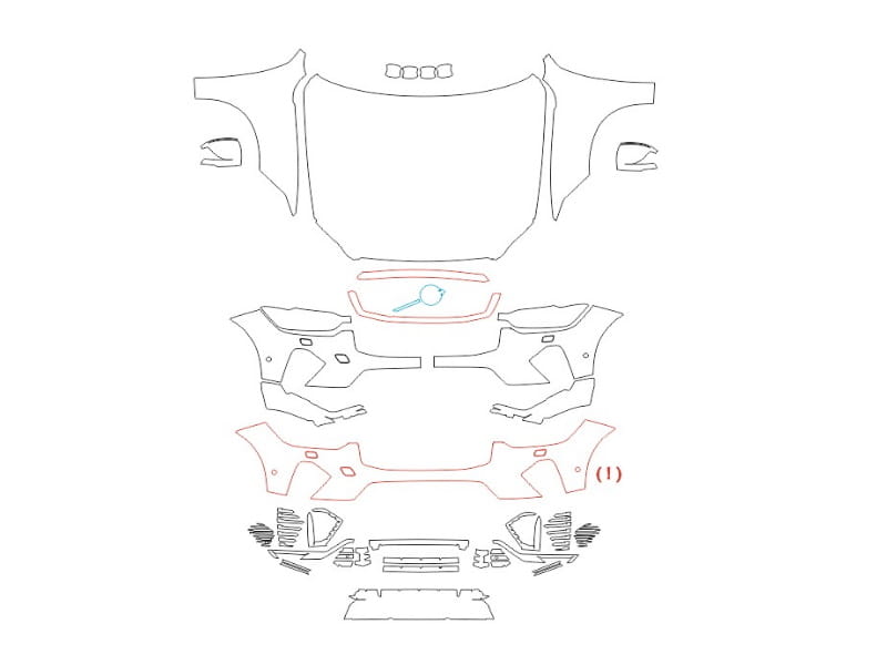 Formatki PPF do karoserii Volvo XC60 (2021) R-Design – zestaw