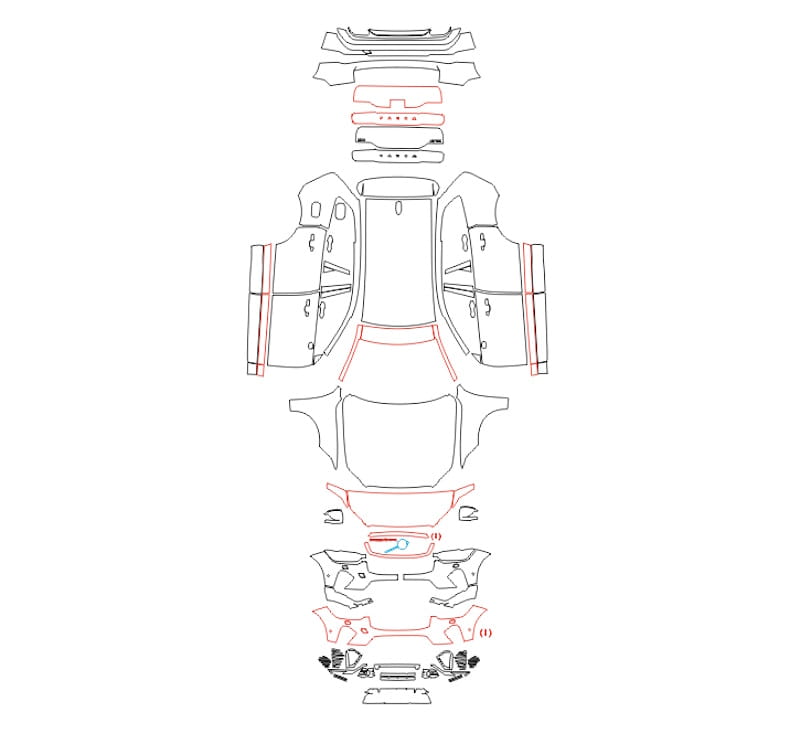 Formatki PPF do karoserii Volvo XC60 (2021) R-Design – zestaw