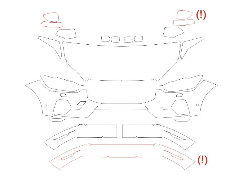 Formatki PPF do karoserii Volvo XC60 (2022) Momentum – zestaw