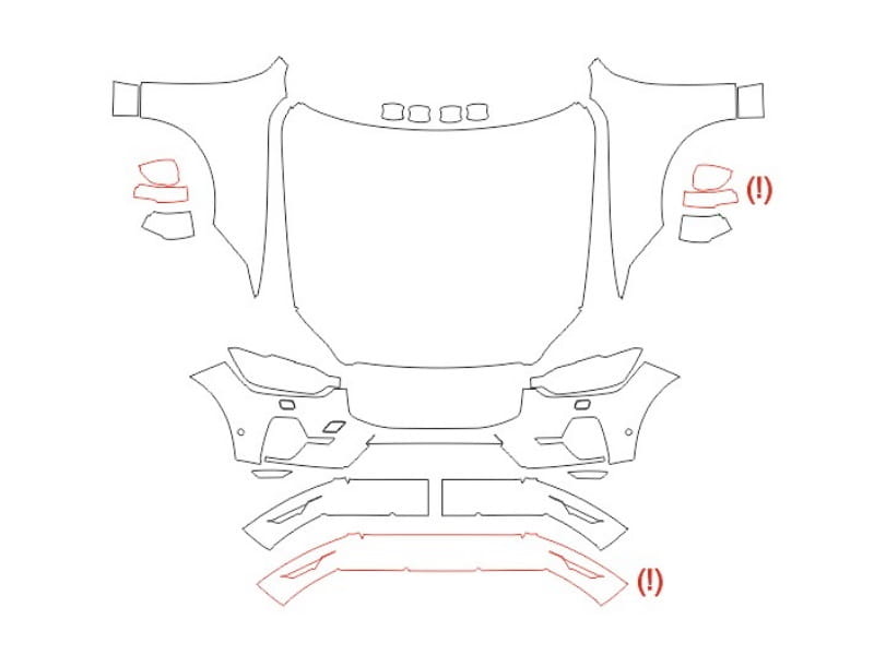 Formatki PPF do karoserii Volvo XC60 (2022) Momentum – zestaw
