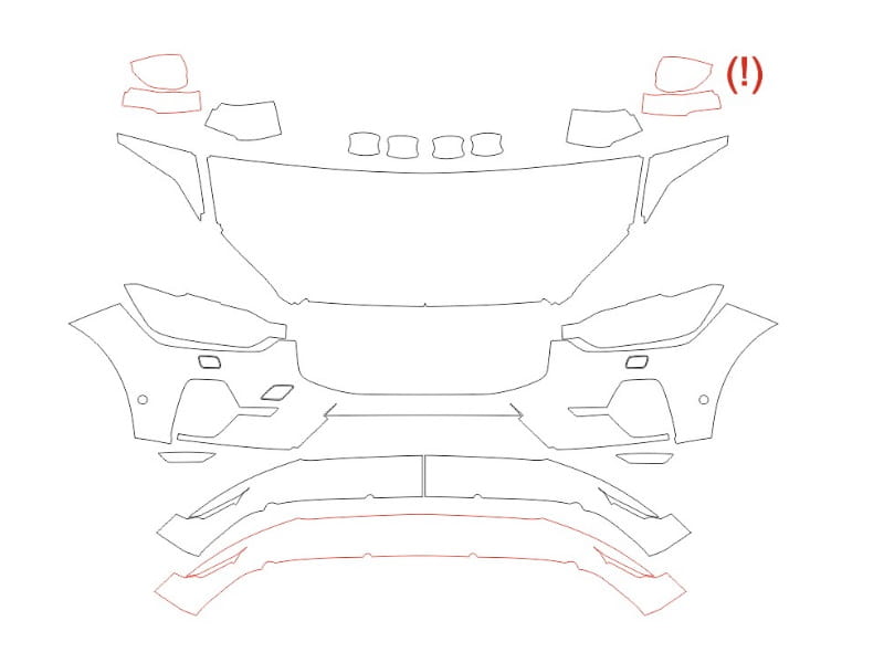 Formatki PPF do karoserii Volvo XC60 (2022) Recharge Inscription – zestaw