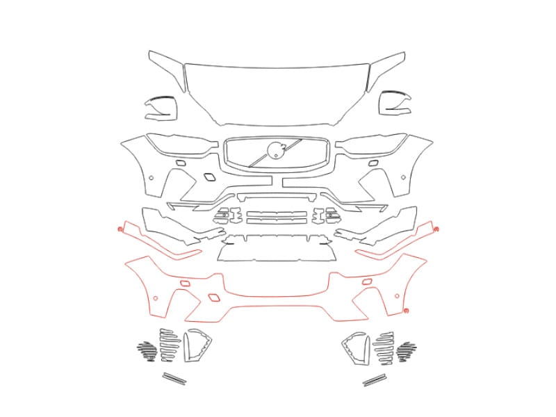 Formatki PPF do karoserii Volvo XC60 (2025) Recharge R-Design – zestaw