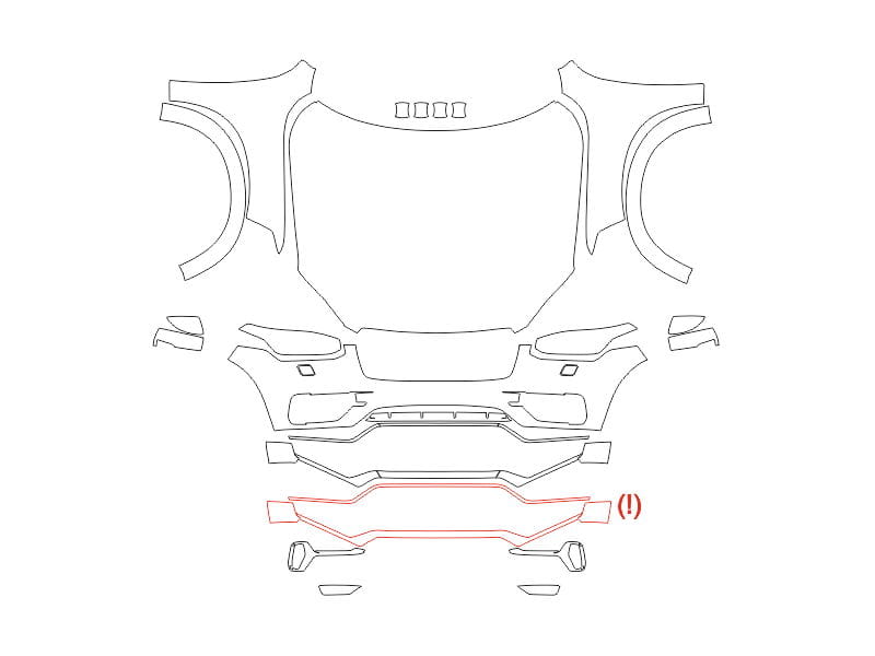 Formatki PPF do karoserii Volvo XC90 (2015) R-Design – zestaw