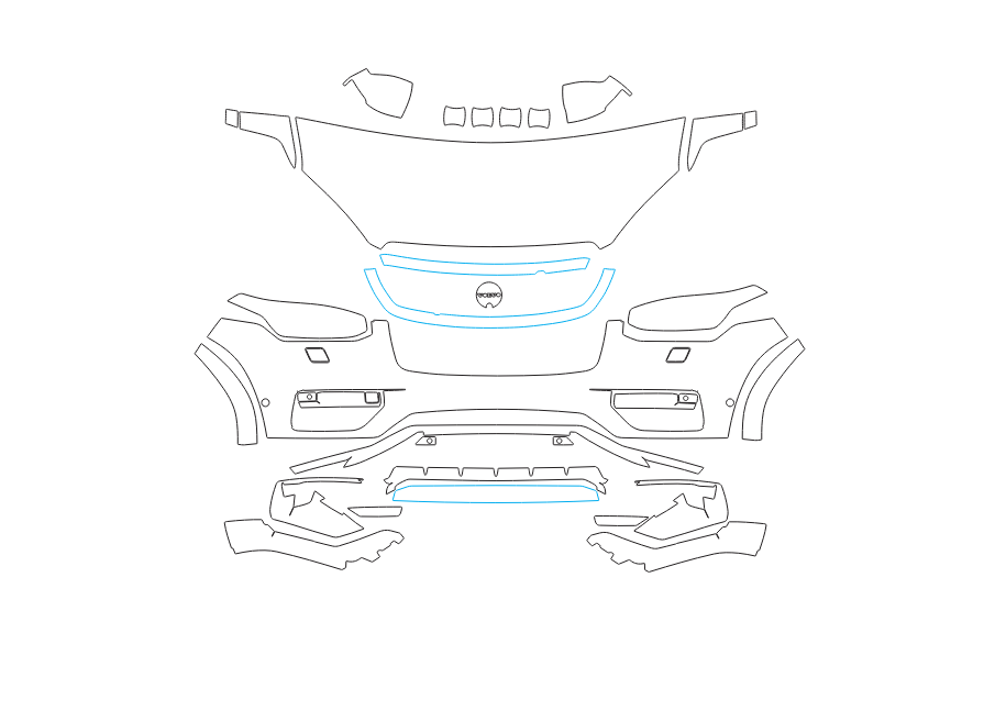 Formatki PPF do karoserii Volvo XC90 (2020) R-Design – zestaw