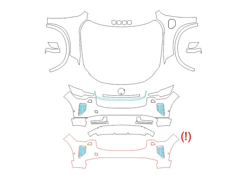 Formatki PPF do karoserii Volvo XC90 (2024) – zestaw