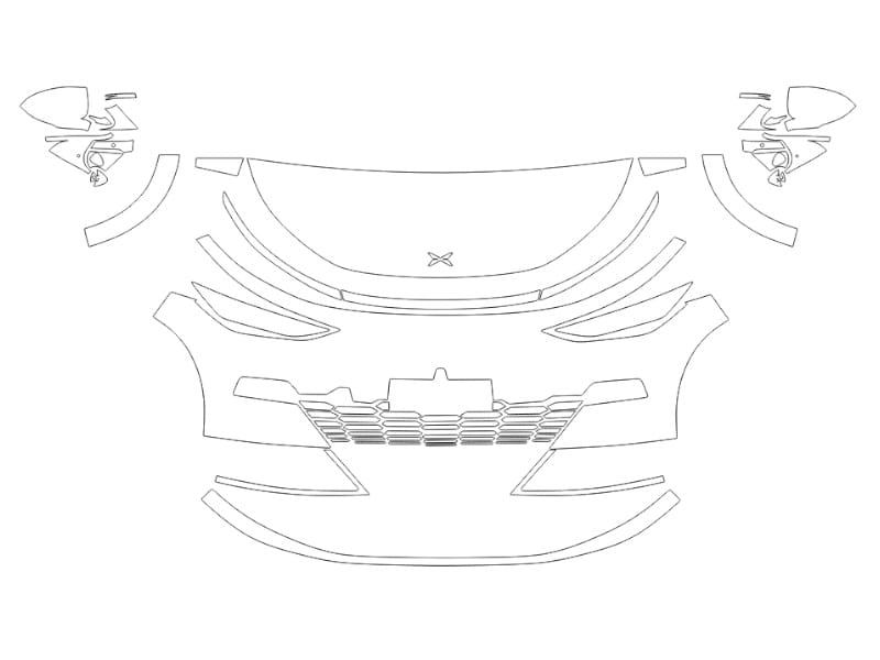 Formatki PPF do karoserii Xpeng X9 (2024) – zestaw